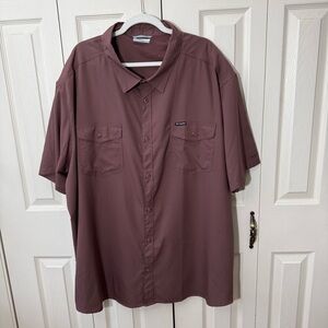 Columbia Mauve Utilizer II Solid Short Sleeve Utility Shirt Mens Size 4X
